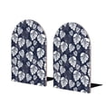 thumbnail image 1 of Lsque White Leaves Printed Wood Bookends,Non-Skid Bookend for Shelves,Heavy Duty Support Bookends,Non-Slip Foam Pads for Office, Home, and Library,1 Pair, 1 of 8