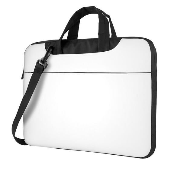 Lsque White Pattern Laptop Bag – Portable & Slim Single-Shoulder Computer Case with Adjustable Strap, Protective, Lightweight for 13”/14”/15.6” Laptops
