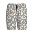 thumbnail image 1 of Lsque White Popcorn Mens Sleep Pajama Shorts,Short Pajama Pants, Cotton Ultra-Soft Knit-Small, 1 of 9