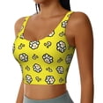 thumbnail image 1 of Lsque White Popcorn Printed Women'S Sports Bra, Compression, Moisture Wicking, High-Impact Sports Bra For Women,Supportive sports bra-Medium, 1 of 9