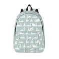 thumbnail image 1 of Lsque White Swan Pattern Canvas Daypack, Durable Backpack, High-quality Versatile Backpack,Vintage Compact Backpack-Small, 1 of 6