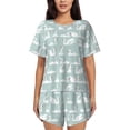 thumbnail image 1 of Lsque White Swan Women's Short-Sleeved Pajama Set - 2 Piece Soft and Lightweight Sleepwear Set-Large, 1 of 9