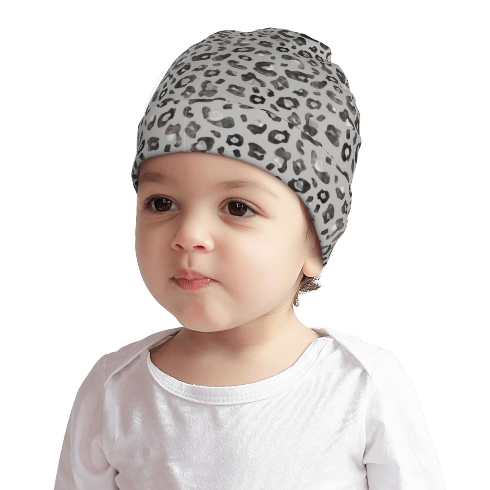 Lsque Wild Animal Leopard Print Pattern Baby Beanie Hats for Unisex