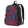 thumbnail image 1 of Lsque Wild Berries Pattern Adult Backpack – Durable & Lightweight PU Canvas Storage Bag , 15” Laptop Compartment, and Multiple Pockets, 1 of 7