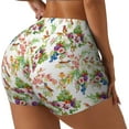 thumbnail image 1 of Lsque Wild Exotic Birds And Flowers Pattern High Waisted Biker Shorts for Women-Tummy Control Fitness Athletic Workout Running Yoga Gym Shorts,Moisture-Wicking-X-Large, 1 of 9