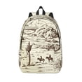 thumbnail image 1 of Lsque Wild West Desert With Cowboys Pattern Canvas Daypack, Durable Backpack, High-quality Versatile Backpack,Vintage Compact Backpack-Small, 1 of 1