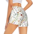 thumbnail image 1 of Lsque Wildflower Watercolor Printed Women's Running Shorts with Liner Pockets,Elastic Quick Dry Workout Athletic Gym Yoga Shorts,Womens High Waist Shorts-Medium, 1 of 9