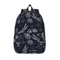 thumbnail image 1 of Lsque Wildflowers And Dragonflies Pattern Canvas Daypack, Durable Backpack, High-quality Versatile Backpack,Vintage Compact Backpack-Small, 1 of 6