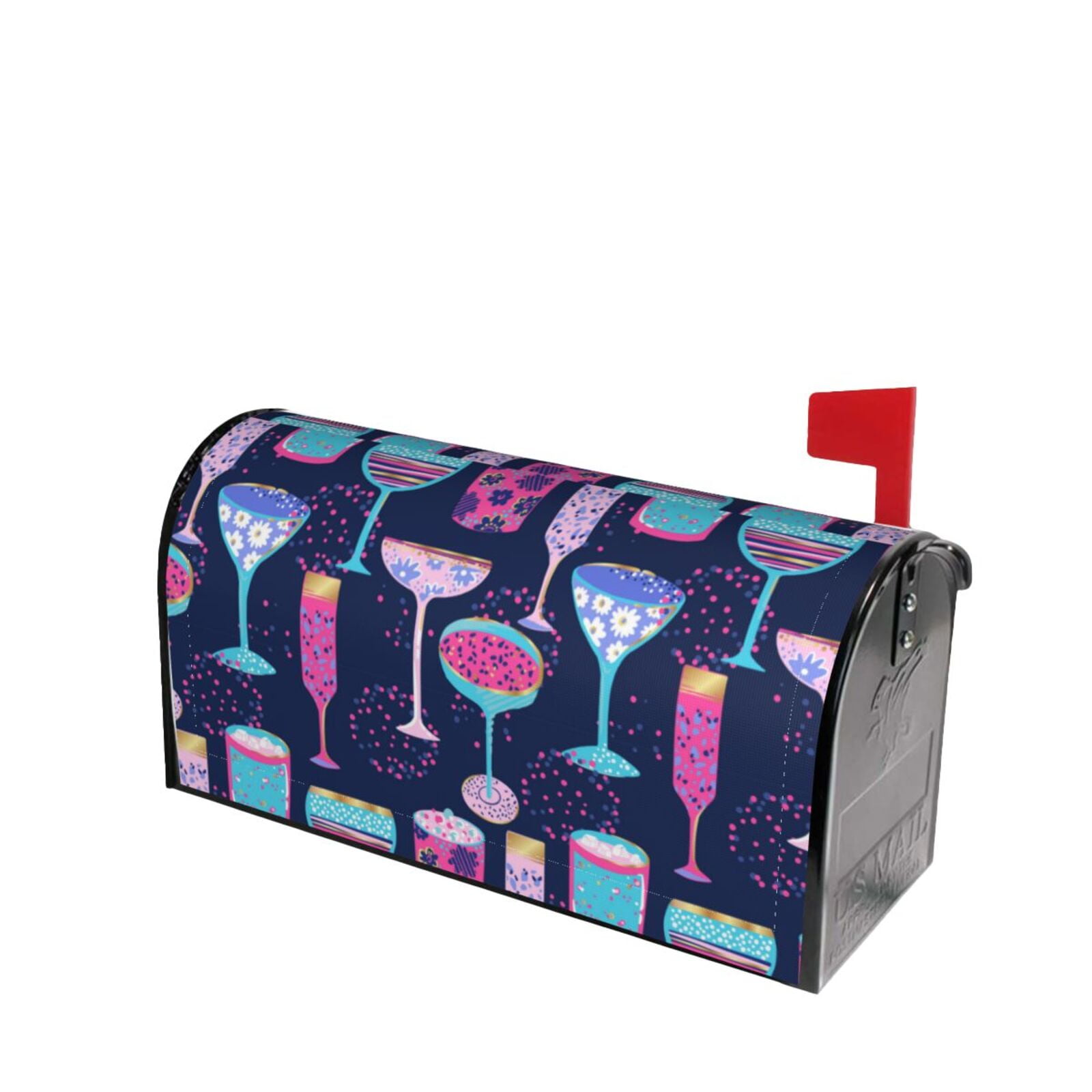Lsque Wine Glasses And Cocktails Mailbox Cover Standard Size Mailbox Covers Post Wraps