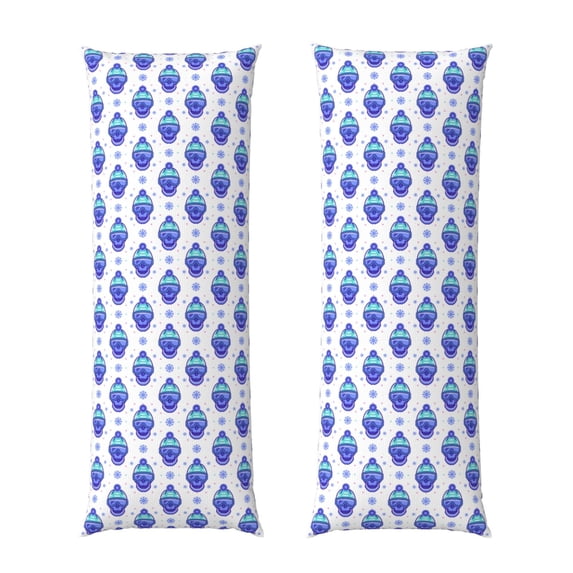 Lsque Winter Snowflake Skiing Skull Body Pillow Case Cover,Ultra-Soft Microfiber Bed Pillow Cases 20x54 inches,Elegant Bedding,Breathable Durable Pillow Cover with Envelope Closure