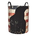 thumbnail image 1 of Lsque Wood Grain Bald Eagle pattern Laundry Hamper Basket, Tall Woven Rope Hamper Basket for Clothes, Lightweight Storage Basket, Collapsible Waterproof-Small, 1 of 8