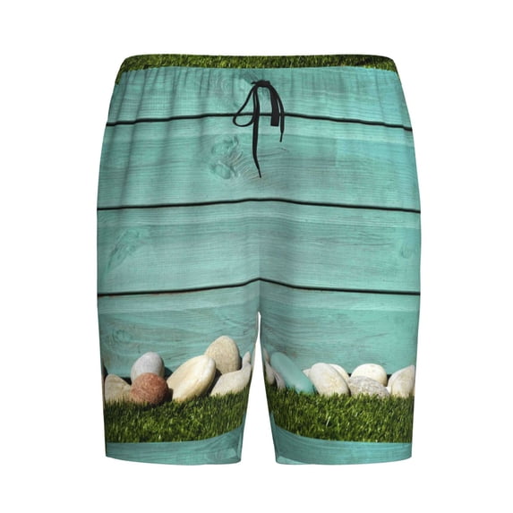 Lsque Wood Grain Mens Sleep Pajama Shorts,Short Pajama Pants, Cotton Ultra-Soft Knit-X-Large