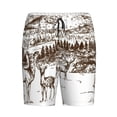 thumbnail image 1 of Lsque Woodland Forest With Deers Mens Sleep Pajama Shorts,Short Pajama Pants, Cotton Ultra-Soft Knit-Small, 1 of 9
