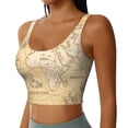 thumbnail image 1 of Lsque World Map Printed Women'S Sports Bra, Compression, Moisture Wicking, High-Impact Sports Bra For Women,Supportive sports bra-Medium, 1 of 9