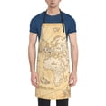 thumbnail image 1 of Lsque World Map Waterproof Apron Chef Aprons for Men Heavy Duty Chemical Work Apron Extra Long Grilling Aprons with Adjustable Bib Apron, 1 of 9