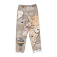 thumbnail image 1 of Lsque World Map With Animals Print Women's Pajama Pants, Lounge Pant - Comfortable Home Wear,Elastic Waistband, Stylish Design-Large, 1 of 9