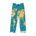 thumbnail image 1 of Lsque World Map With Landmarks Print Men's Pajama Pants, Lounge Pant - Comfortable Home Wear,Elastic Waistband, Stylish Design-Large, 1 of 9