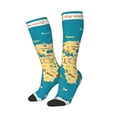 thumbnail image 1 of Lsque World Map With Landmarks Printed Crew Socks Men's Women's LightWeight Thin Casual Calf Socks ,Knee High Socks,Cotton Socks, 1 of 9