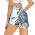 thumbnail image 1 of Lsque World Travel Printed Women's Running Shorts with Liner Pockets,Elastic Quick Dry Workout Athletic Gym Yoga Shorts,Womens High Waist Shorts-Small, 1 of 9