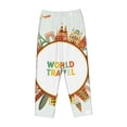 thumbnail image 1 of Lsque World Travel3 Print Women's Pajama Pants, Lounge Pant - Comfortable Home Wear,Elastic Waistband, Stylish Design-X-Large, 1 of 9