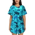thumbnail image 1 of Lsque World Turtle Day Women's Short-Sleeved Pajama Set - 2 Piece Soft and Lightweight Sleepwear Set-3X-Large, 1 of 9
