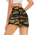 thumbnail image 1 of Lsque Yellow Excavator Printed Women's Running Shorts with Liner Pockets,Elastic Quick Dry Workout Athletic Gym Yoga Shorts,Womens High Waist Shorts-Medium, 1 of 9