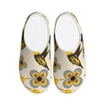 thumbnail image 1 of Lsque Yellow Flowers Hummingbird Pattern Womens Comfort Cotton on Scuff With Memory Foam and Anti-skid Sole Slipper-37/38, 1 of 7