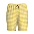 thumbnail image 1 of Lsque Yellow Gingham Mens Sleep Pajama Shorts,Short Pajama Pants, Cotton Ultra-Soft Knit-4X-Large, 1 of 9
