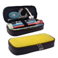 thumbnail image 1 of Lsque Yellow Glitter Printed Big Capacity PU Leather Pencil Case Large Pencil Pouch Stationery Pen Bag Pencil Holder for Teen, 1 of 6