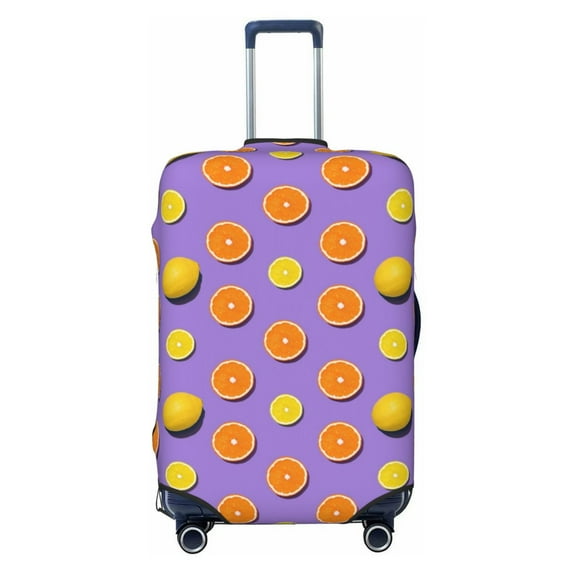 Lsque Yellow Lemon And Orange Printed Luggage Cover, Travel Luggage Protector,Scratch and Dirt Resistant, Fits 18-32 Inch Luggage - Large