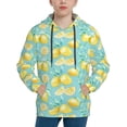 thumbnail image 1 of Lsque Yellow Lemon Patten Youth Hoodie Sweatshirt Pullover with Kangaroo Pocket Boys and Girls Hoodie Warm Hoodie for Kids-Large, 1 of 6
