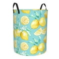 thumbnail image 1 of Lsque Yellow Lemon pattern Laundry Hamper Basket, Tall Woven Rope Hamper Basket for Clothes, Lightweight Storage Basket, Collapsible Waterproof-Medium, 1 of 8