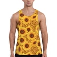thumbnail image 1 of Lsque Yellow Leopard Print Sunflower Pattern Mens Tank Tops Muscle Athletic Quick Dry Sleeveless Workout Fitness T Shirts Beach Tank Top, Loose-fit Sleeveless Shirt for Men-4X-Large, 1 of 7