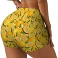 thumbnail image 1 of Lsque Yellow Limes Pattern High Waisted Biker Shorts for Women-Tummy Control Fitness Athletic Workout Running Yoga Gym Shorts,Moisture-Wicking-X-Large, 1 of 9