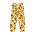 thumbnail image 1 of Lsque Yellow Polka Dot Sunflower Print Men's Pajama Pants, Lounge Pant - Comfortable Home Wear,Elastic Waistband, Stylish Design-Large, 1 of 9