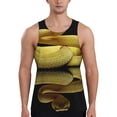 thumbnail image 1 of Lsque Yellow White-Lipped Pit Viper Pattern Mens Tank Tops Muscle Athletic Quick Dry Sleeveless Workout Fitness T Shirts Beach Tank Top, Loose-fit Sleeveless Shirt for Men-4X-Large, 1 of 7