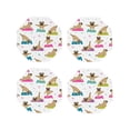 thumbnail image 1 of Lsque Yoga Dogs Poses Pattern 4" Drink Coasters Set of 4, PVC Leather Absorbent Coasters, Table Coaster Set Decorative Coffee Cup Coasters Housewarming Gift -Octagon, 1 of 6