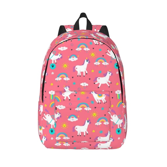 Lsque Yoga Unicorn Pattern Canvas Daypack, Durable Backpack, High-quality Versatile Backpack,Vintage Compact Backpack-Medium
