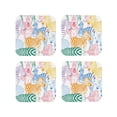 thumbnail image 1 of Lsque Zebra Colourful Pattern 4" Drink Coasters Set of 4, PVC Leather Absorbent Coasters, Table Coaster Set Decorative Coffee Cup Coasters Housewarming Gift -Square, 1 of 6