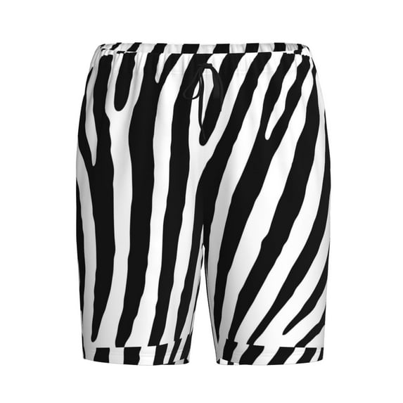 Lsque Zebra Mens Sleep Pajama Shorts,Short Pajama Pants, Cotton Ultra-Soft Knit-Small
