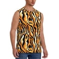 thumbnail image 1 of Lsque Zebra Print Men's Cotton Blend Sleeveless Muscle Shirts (S-3XL)- Moisture Wicking, Odor Protection, UPF 30+,X-Large, 1 of 8
