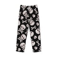 thumbnail image 1 of Lsque black white Skull bone Print Men's Pajama Pants, Lounge Pant - Comfortable Home Wear,Elastic Waistband, Stylish Design-Medium, 1 of 9