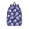thumbnail image 1 of Lsque blue Skull flower Pattern Canvas Daypack, Durable Backpack, High-quality Versatile Backpack,Vintage Compact Backpack-Small, 1 of 6