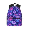 thumbnail image 1 of Lsque blue Skull purple flower1 Classic Casual Backpack - Large Capacity Water-Resistant Backpack for School, Work, Travel, and Outdoor Activities, 1 of 8