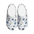 thumbnail image 1 of Lsque blue Snowflake Prints Pattern Womens Comfort Cotton on Scuff With Memory Foam and Anti-skid Sole Slipper-42/43, 1 of 7