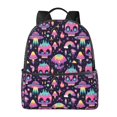 thumbnail image 1 of Lsque cartoon Skull rainbow space Pattern Backpack – School Travel Canvas Daypack with Ergonomic Padded Straps, Multiple Compartments & Leather Handle, 1 of 5