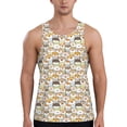 thumbnail image 1 of Lsque cartoon dog Pattern Mens Tank Tops Muscle Athletic Quick Dry Sleeveless Workout Fitness T Shirts Beach Tank Top, Loose-fit Sleeveless Shirt for Men-Small, 1 of 7