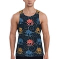 thumbnail image 1 of Lsque cartoon doodle octopus Pattern Mens Tank Tops Muscle Athletic Quick Dry Sleeveless Workout Fitness T Shirts Beach Tank Top, Loose-fit Sleeveless Shirt for Men-Medium, 1 of 7