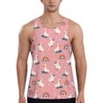 thumbnail image 1 of Lsque cartoon goose rainbow Pattern Mens Tank Tops Muscle Athletic Quick Dry Sleeveless Workout Fitness T Shirts Beach Tank Top, Loose-fit Sleeveless Shirt for Men-X-Large, 1 of 7