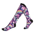 thumbnail image 1 of Lsque cartoon rainbow Skull Pattern Sport Compression Socks for Men & Women 15-20 mmHg Knee High Nurse Pregnant Running Medical and Travel Athletic, 1 of 6